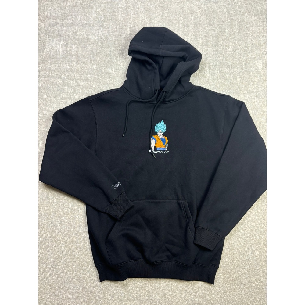Primitive x Dragon Ball Super Goku Blue Embroidered Black Hoodie Mens Small S